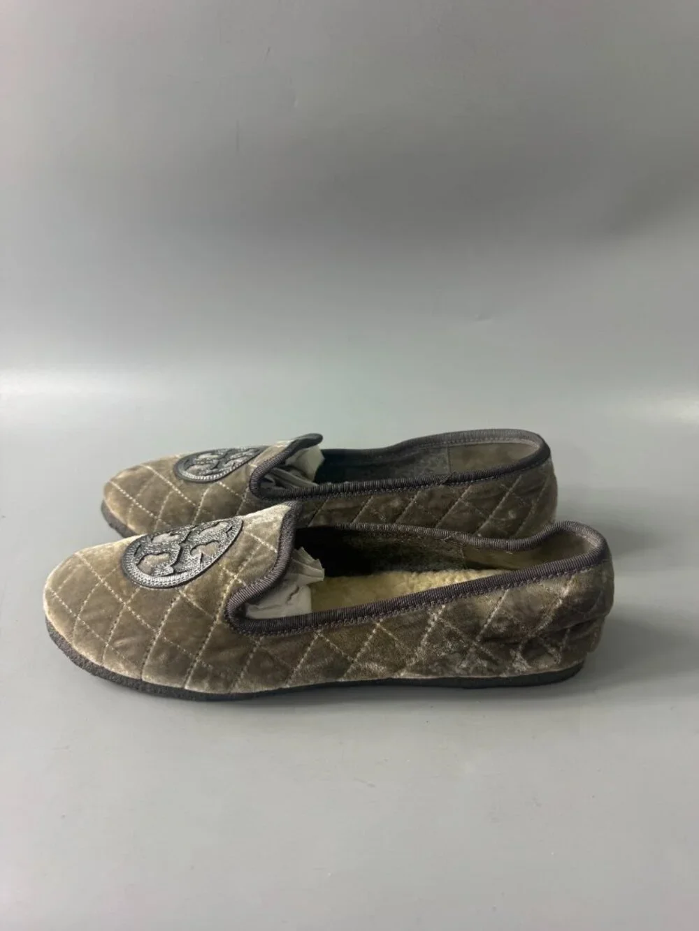 Tory Burch Toddler Girls' Velvet Quilted Flats, Size 8 M